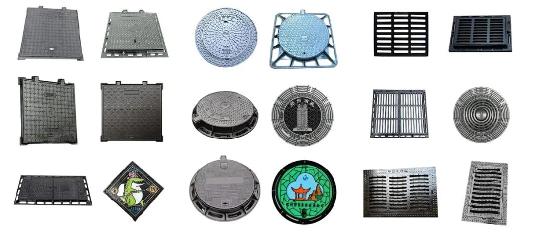 Factoty Metal Sand Casting Aluminum Alloy C250 D400 Ductile Iron Manhole Covers in Stock